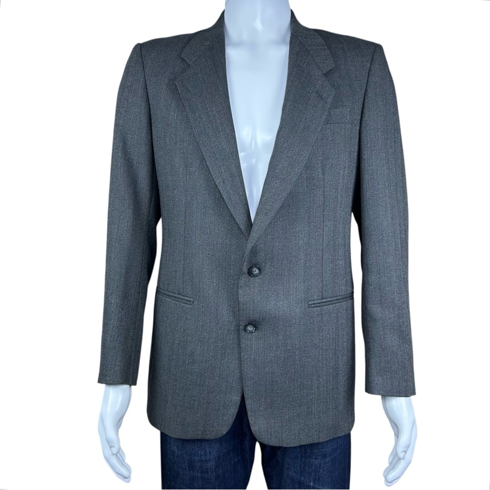 Givenchy Mens Herringbone Wool Two Button Sport C… - image 3